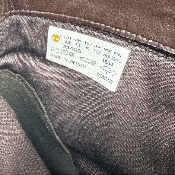 Timberland Earthkeepers Glancy Brown Lace Up Heeled Boots Size 9.5 - Picture 10 of 14